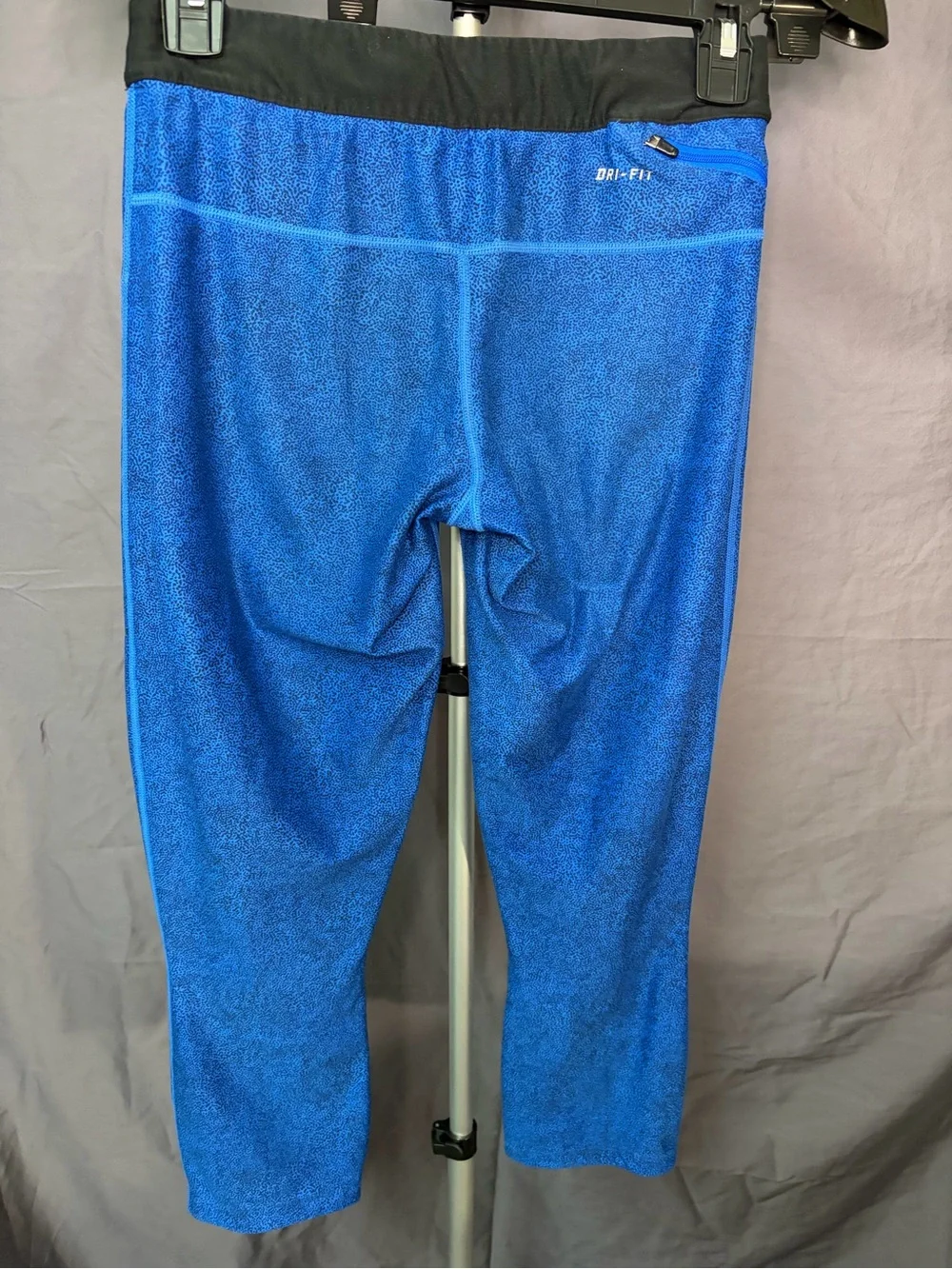 Nike Blue Athletic Leggings with Black Waistband